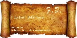 Fixler Dénes névjegykártya